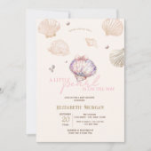 Invitation Little Pearl Diamonds Seashells Beige Baby Shower (Devant)