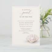 Invitation Little Pearl on the Way Photo Baby Shower (Debout devant)