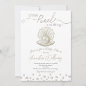 Invitation Little Pearl Under the Sea Pearlcore Baby shower (Devant)