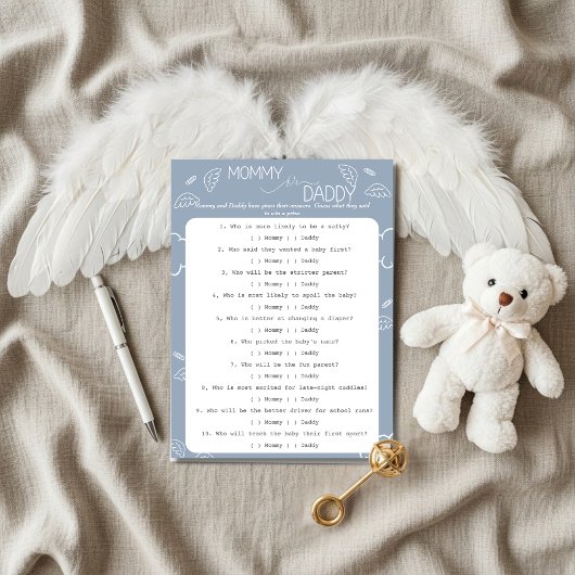 Invitation Little Piece of Heaven Blue Guess Who Game