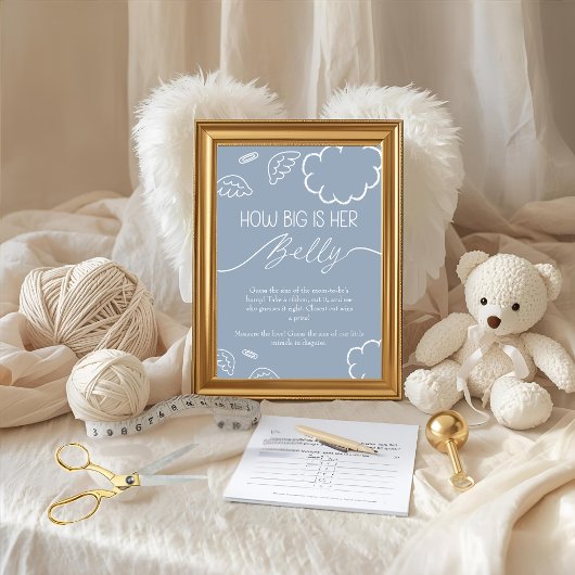 Invitation Little Piece of Heaven How Big Is Her Belly Blue