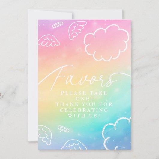 Invitation Little Piece of Heaven Rainbow Favors Table Sign (Devant)