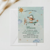 Invitation Little Pilot Airplane Green Sky First Birthday
