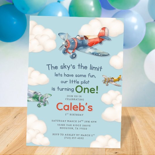 Invitation Little Pilot's First Birthday