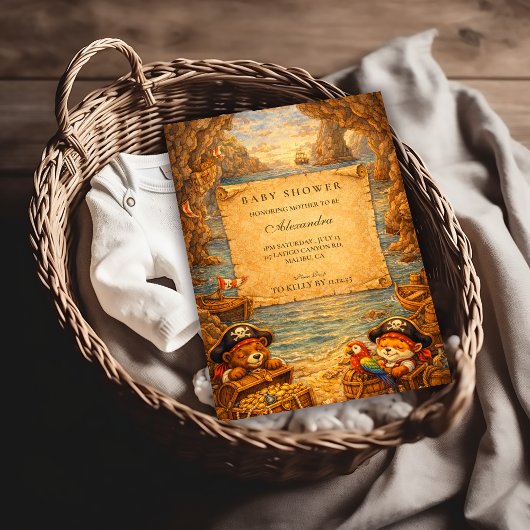 Invitation Little Pirates Treasure Voyage Baby Shower