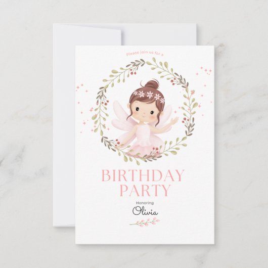 Invitation Little Pretty Ballerinas Ballet Birthday Party  (Devant)