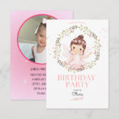 Invitation Little Pretty Ballerinas Ballet Birthday Party  (Devant / Derrière)