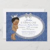 Invitation Little Prince African American Denim & Diamants (Devant)