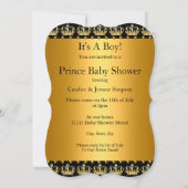 Invitation Little Prince Baby shower Boy Crown Ethnic (Dos)