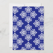 Invitation Little Prince Baby shower Royal Blue Damask Boy (Dos)