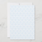 Invitation Little Prince Boy Baby shower Blue Damask (Dos)