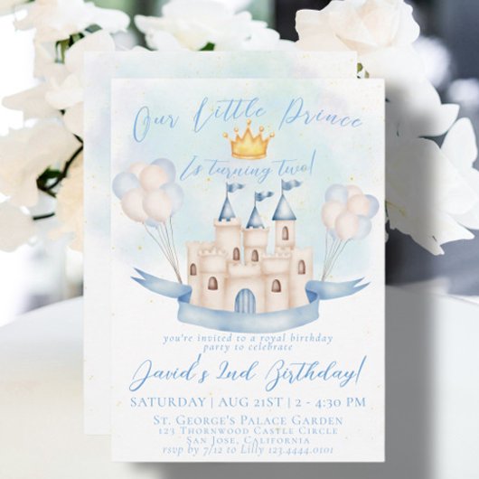 Invitation Little Prince Fairytale Gold Crown 2e anniversaire