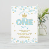 Invitation Little Prince Premier anniversaire Blue Gold (Debout devant)