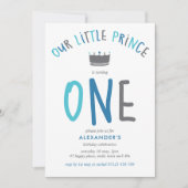 Invitation Little Prince Premier anniversaire Blue Party (Devant)