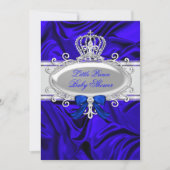 Invitation Little Prince Royal Blue Boy Baby shower 2 (Devant)