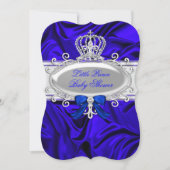 Invitation Little Prince Royal Blue Boy Baby shower 2 (Devant)