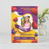 Invitation Little Princess Birthday Invite – Fairytale Crown  (Debout devant)