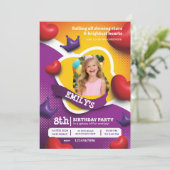 Invitation Little Princess Birthday Invite – Fairytale Crown  (Debout devant)