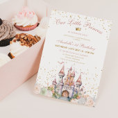 Invitation Little Princess Blush Gold Crown 1er anniversaire