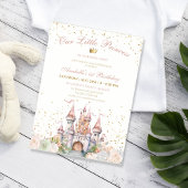 Invitation Little Princess Blush Gold Crown 1er anniversaire