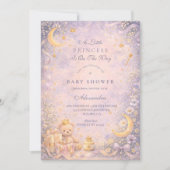 Invitation Little Princess Celestial Baby Shower (Devant)