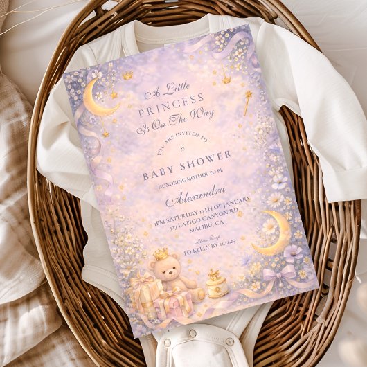 Invitation Little Princess Celestial Baby Shower