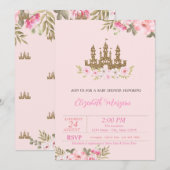 Invitation Little Princess, Château de la Parties scintillant (Devant / Derrière)