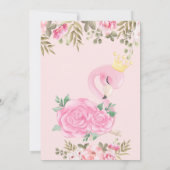 Invitation Little Princess, Flamant rose bébé Baby shower flo (Dos)