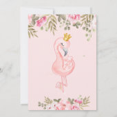 Invitation Little Princess, Flamant rose   Floral Baby shower (Dos)