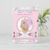 Invitation Little Princess Girl 1er anniversaire (Debout devant)