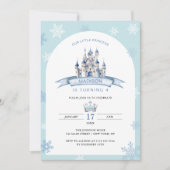 Invitation Little Princess Ice Castle Crown Anniversaire hive (Devant)
