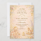 Invitation Little Princess Moon Baby Shower (Devant)
