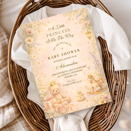 Invitation Little Princess Moon Baby Shower