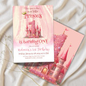 Invitation Little Princess Pink Castle 1er anniversaire
