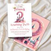 Invitation Little Princess Pink Castle Deuxième 2e anniversai
