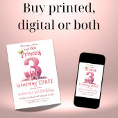 Invitation Little Princess Pink Castle Troisième 3e anniversa