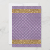 Invitation Little Princess Royal Purple et Gold Anniversaire (Dos)