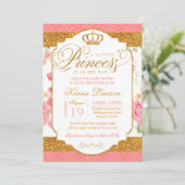 Invitation Little Princess Shabby Chic Floral Baby shower (Debout devant)