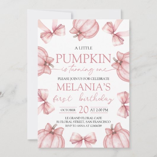 Invitation Little Pumpkin Birthday Invite (Devant)