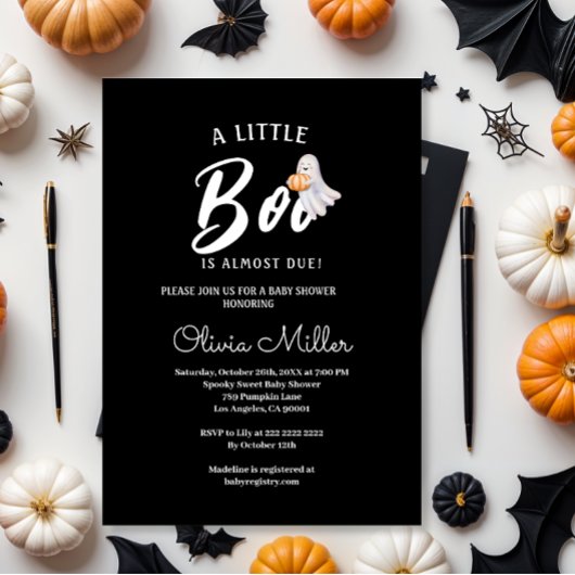 Invitation Little Pumpkin Boo – Halloween Baby Shower 