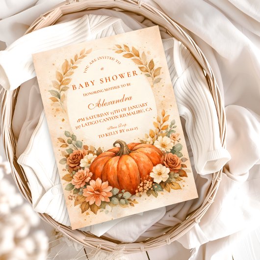 Invitation Little Pumpkin Fall Baby Shower