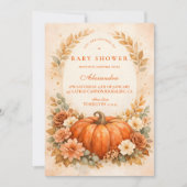 Invitation Little Pumpkin Fall Baby Shower (Devant)