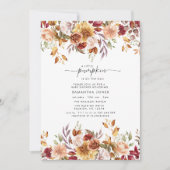 Invitation Little Pumpkin Fall Floral Baby Shower (Devant)