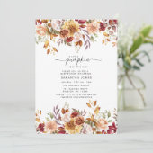 Invitation Little Pumpkin Fall Floral Baby Shower (Debout devant)