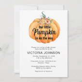 Invitation Little Pumpkin is on the way Baby Shower (Devant)