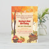 Invitation Little Pumpkin Two, Fall Watercolor Birthday (Debout devant)