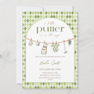 Invitation Little Putter arrive Baby shower golf pour bébé