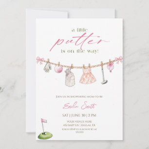 Invitation Little Putter arrive Bébé fille Baby Shower Golf R