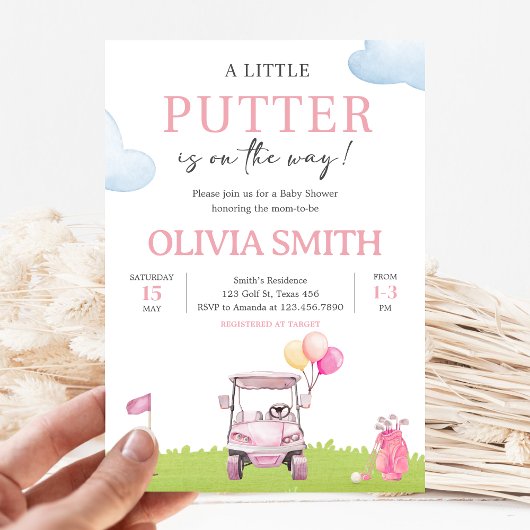 Invitation Little Putter Golf Baby Shower