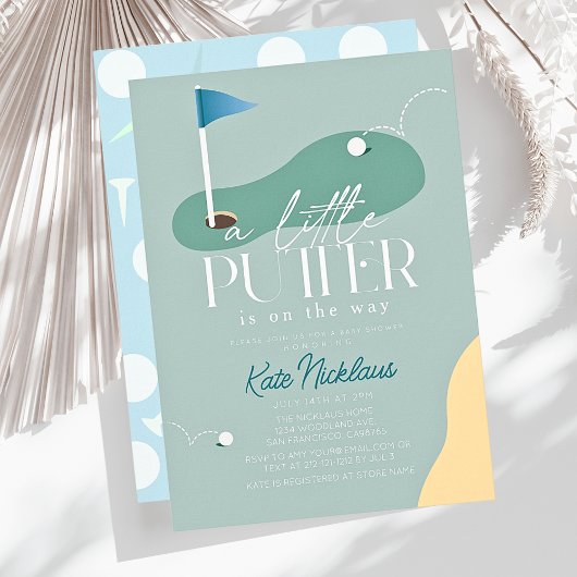 Invitation Little Putter Golf Course Fairway Boy Baby Shower